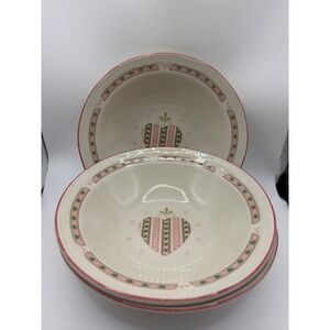 3 Vintage Tienshan "Heartwarming"  Stoneware Cereal Bowls